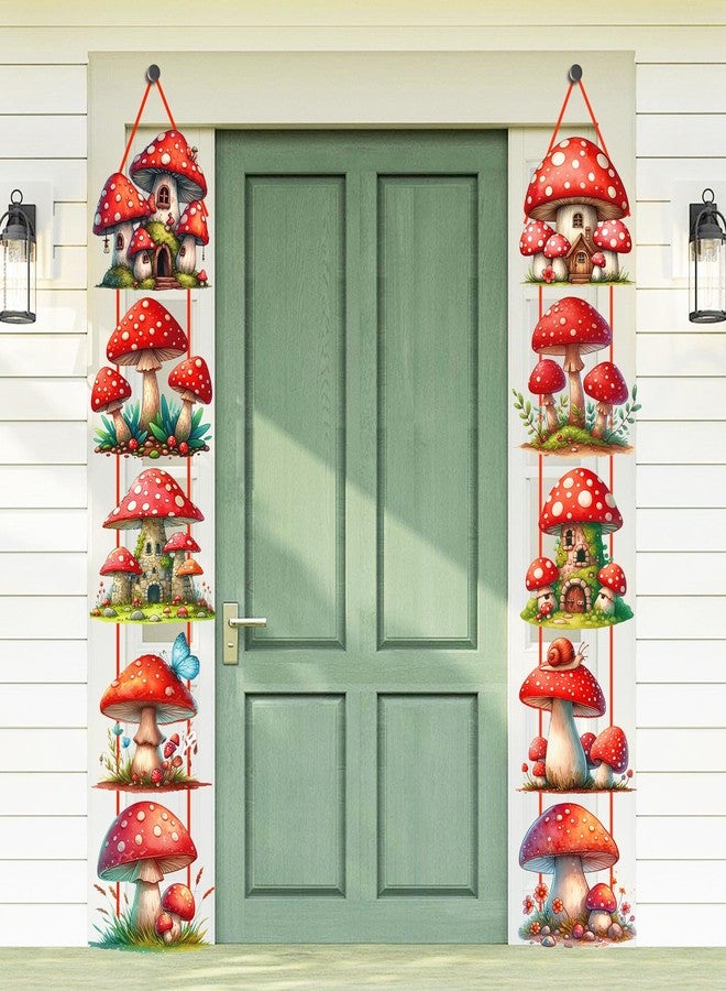 Woosytoo Mushroom Happy Birthday Party Door Banner & Signs - Forest Theme Kids Birthday Decor - Image 1